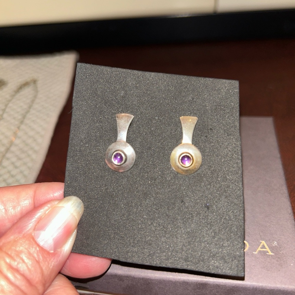 Silpada Sterling Earrings with Amethyst Accent
